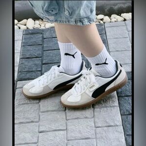 Puma Palermo White and Black Shoes